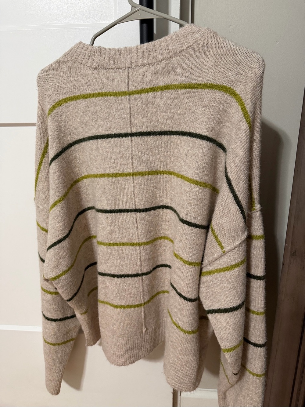 American Eagle Outfitters Beige Striped Crewneck Sweater - Picture 3 of 3